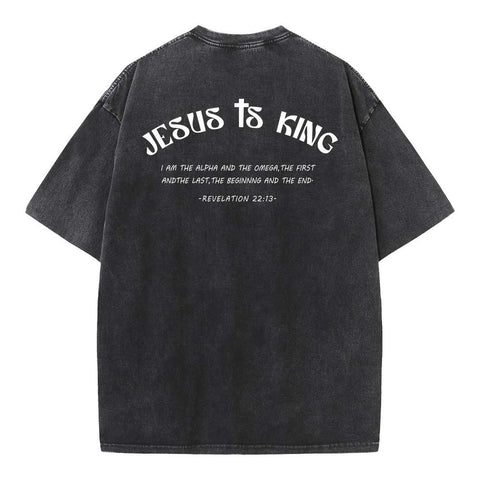 Jesus Is King Christian Washed T-Shirt