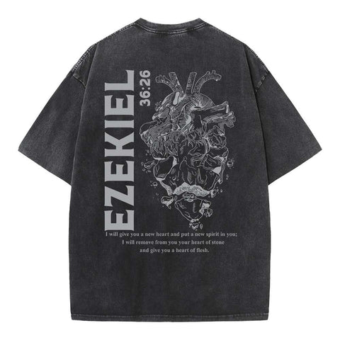 I Will Give You A New Heart And Put A New Spirit Christian Washed T-Shirt