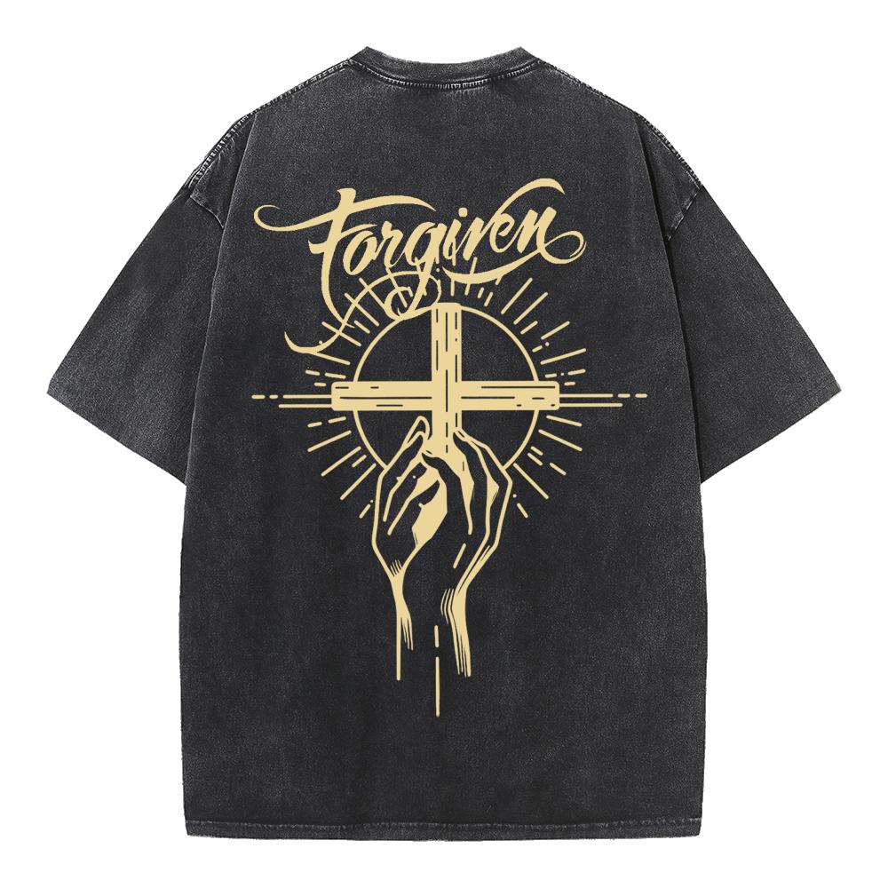 Forgiven Cross Hand Oversized Streetwear Tee