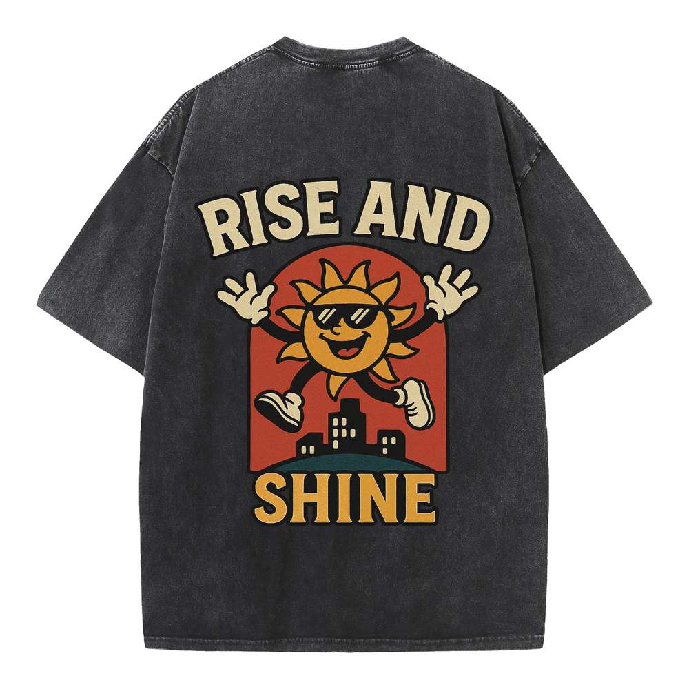 Rise and Shine Oversized Graphic Streetwear Tee