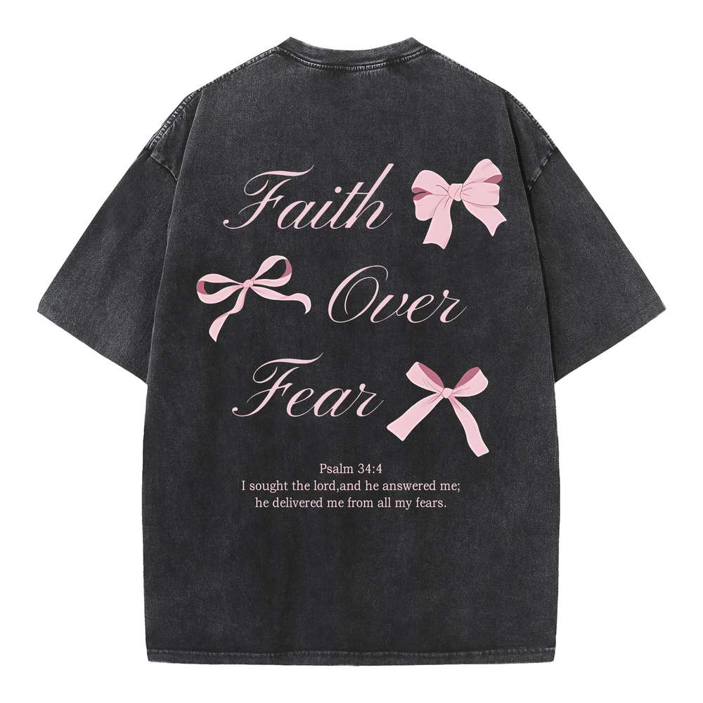 Faith Over Fear Christian Washed T-Shirt