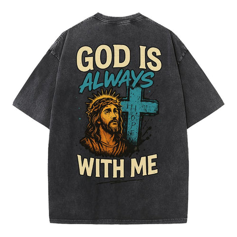 God Is Always With Me Oversized Graphic Tee