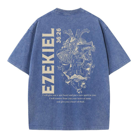 I Will Give You A New Heart And Put A New Spirit Christian Washed T-Shirt