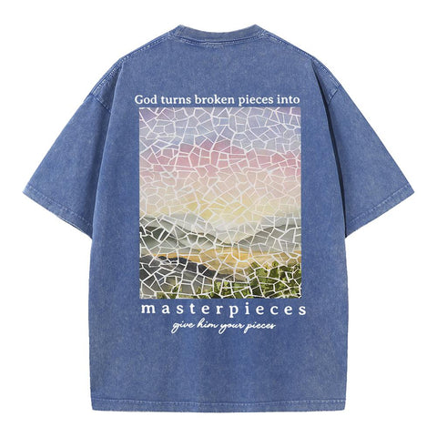 God Turns Broken Pieces Into Masterpieces Tee