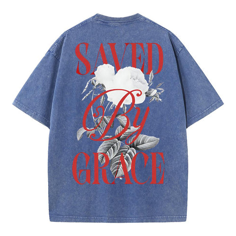 Saved By Grace Christian Washed T-Shirt