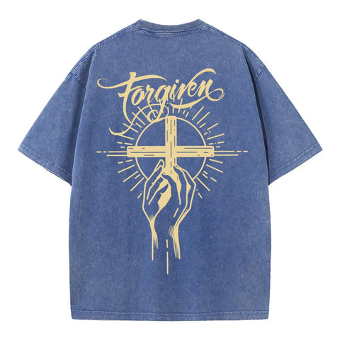 Forgiven Cross Hand Oversized Streetwear Tee
