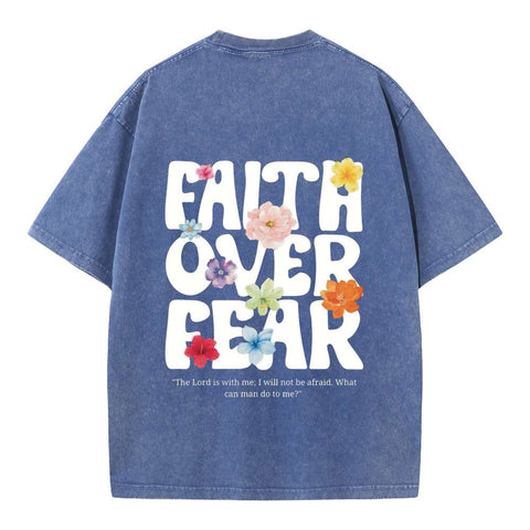 Faith Over Fear Floral Graphic Oversized Tee
