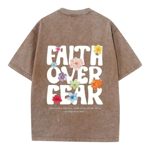 Faith Over Fear Floral Graphic Oversized Tee