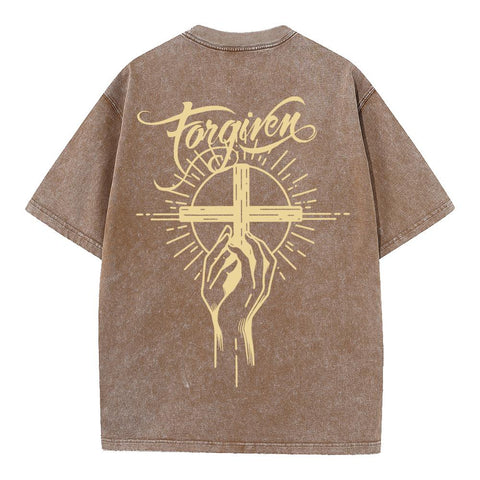 Forgiven Cross Hand Oversized Streetwear Tee