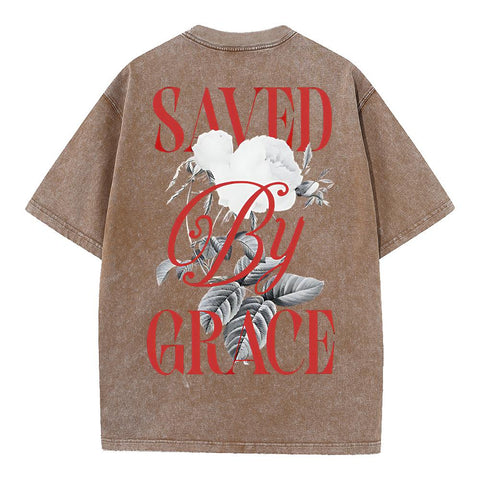 Saved By Grace Christian Washed T-Shirt