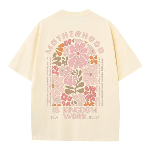 Motherhood is Kingdom Work Floral Graphic Tee