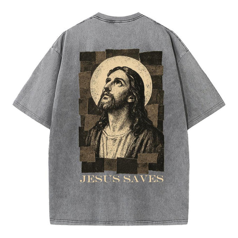 Jesus Saves Vintage Oversized Graphic Tee