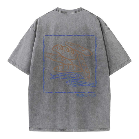 Fish & Loaves Christian Washed T-Shirt