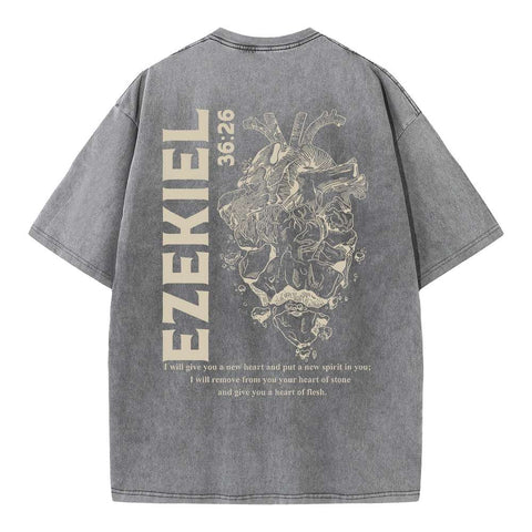 I Will Give You A New Heart And Put A New Spirit Christian Washed T-Shirt