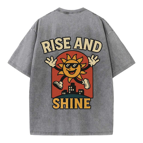 Rise and Shine Oversized Graphic Streetwear Tee