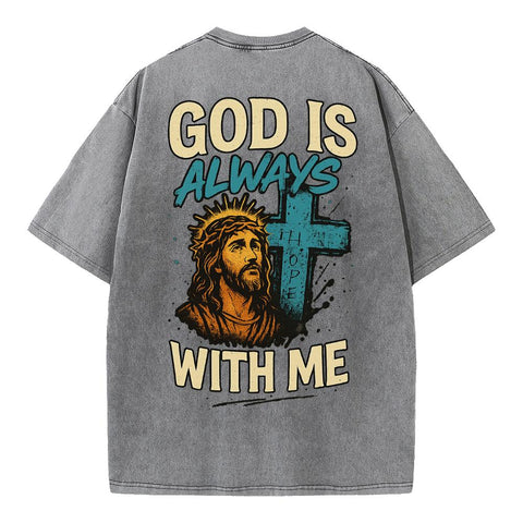 God Is Always With Me Oversized Graphic Tee