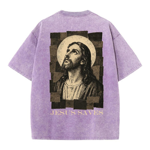 Jesus Saves Vintage Oversized Graphic Tee