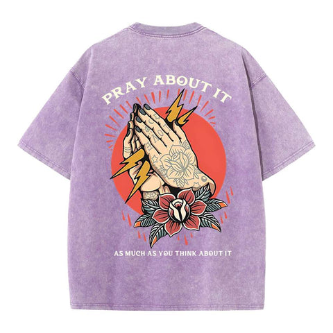 Pray About It Chrsitian Washed T-Shirt