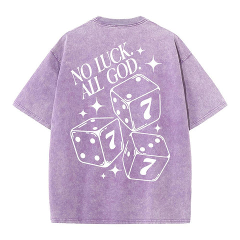 No Luck All God Christian Washed T-Shirt