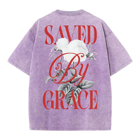 Saved By Grace Christian Washed T-Shirt