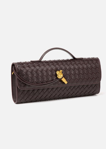Maribel - Woven Leather Crossbody Bag with Top Handle