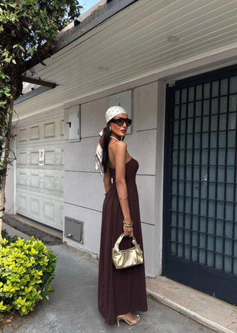 Lemon Daylight Strapless Smocked Maxi Dress