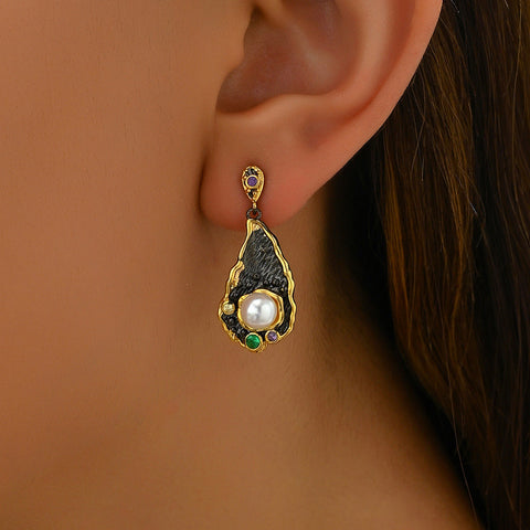 Eclipse Pearl Drop Earrings