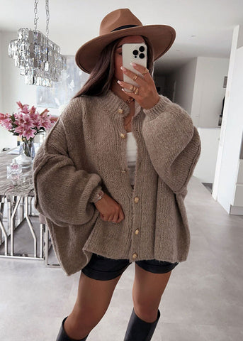 Elora Oversized Button Front Knit Cardigan