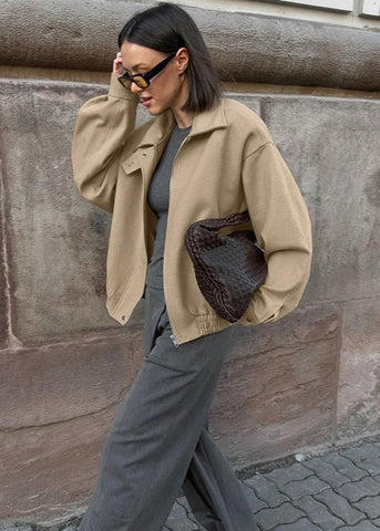 Retro Elegance Woolen Lapel Coat Timeless Comfort