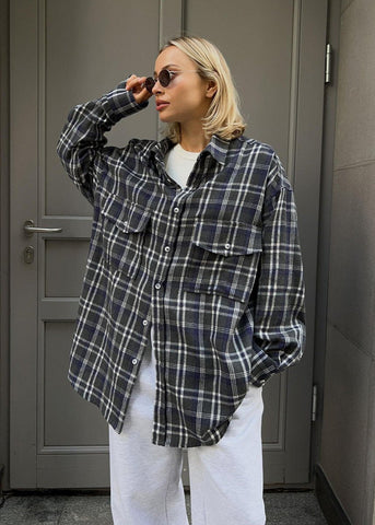 Plaid Oversized Long-Sleeve Shirt Effortless Everyday Style