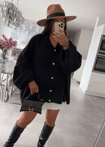 Elora Oversized Button Front Knit Cardigan