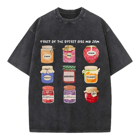 Fruit Of The Spirit Are My Jam Christian Washed T-Shirt