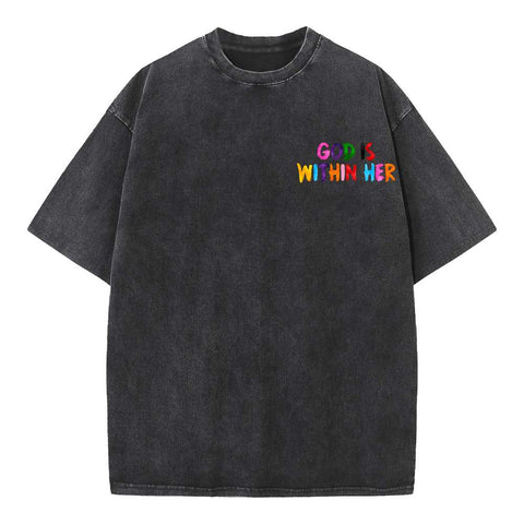 God Is Within Her She Will Not Fall Chrsitian Washed T-Shirt