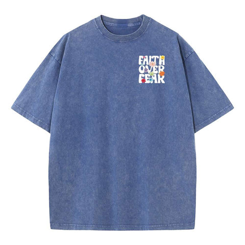 Faith Over Fear Floral Graphic Oversized Tee