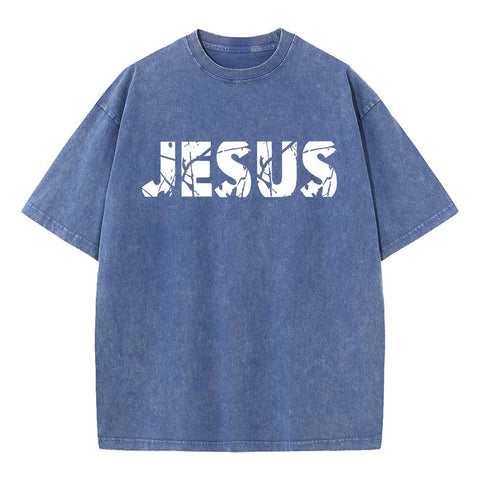 Jesus The Way The Truth And The Life Christian Washed T-Shirt