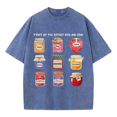 Fruit Of The Spirit Are My Jam Christian Washed T-Shirt