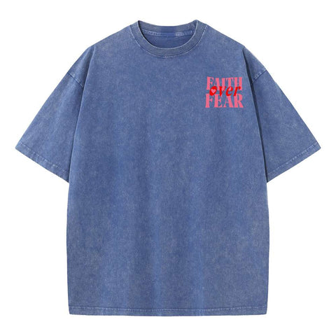 Faith Over Fear Christian Washed T-Shirt