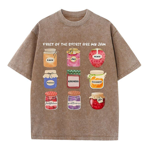 Fruit Of The Spirit Are My Jam Christian Washed T-Shirt