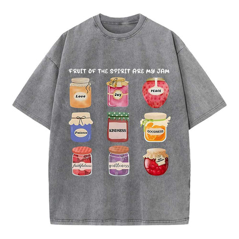 Fruit Of The Spirit Are My Jam Christian Washed T-Shirt