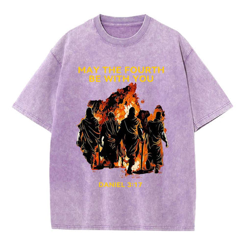 May The Fourth Be With You Christian Washed T-Shirt