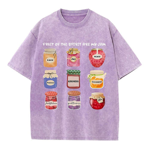 Fruit Of The Spirit Are My Jam Christian Washed T-Shirt
