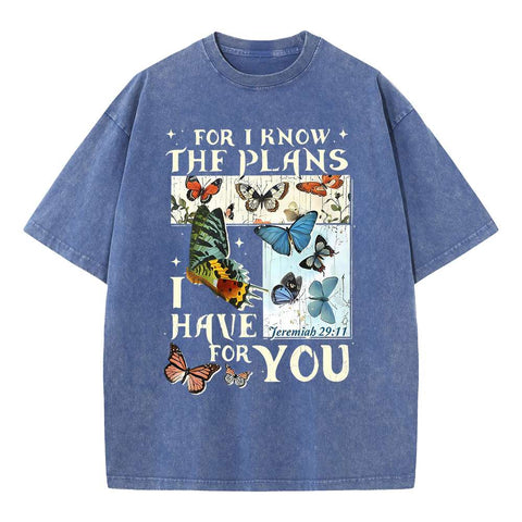 For I Know The Plans I Have For You Christian Washed T-Shirt