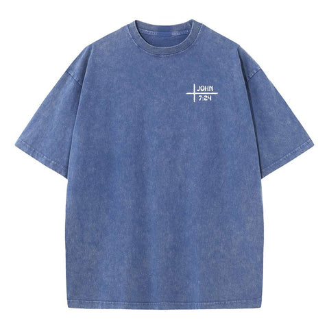 John 7:24 Minimalist Oversized Washed Tee