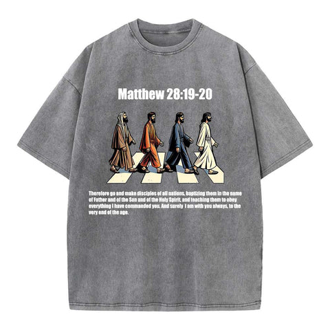 Go And Make Disciples Christian Washed T-Shirt