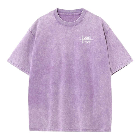 John 7:24 Minimalist Oversized Washed Tee