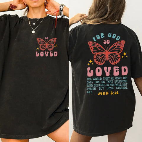 For God So Loved Christian Washed T-Shirt