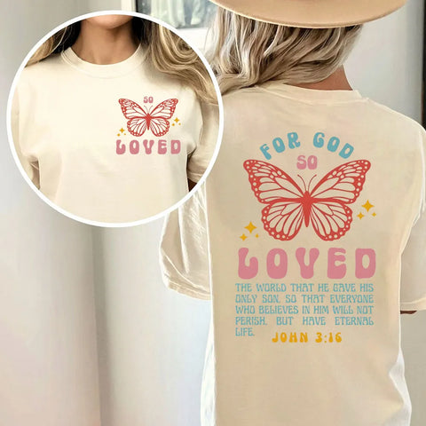 For God So Loved Christian Washed T-Shirt