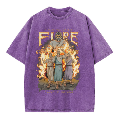 Faithful In The Fire Christian Washed T-Shirt