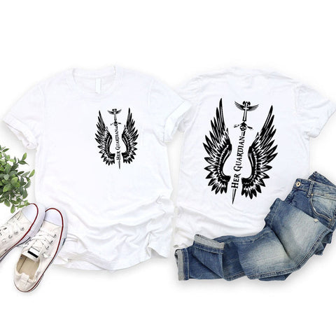 Her Guardian His Angel Christian T-Shirt