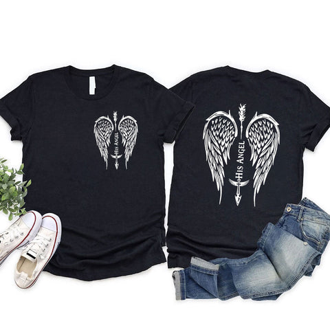 Her Guardian His Angel Christian T-Shirt